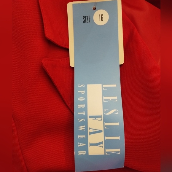 NWT Leslie Fay Sportswear women's plus size 16 red blazer jacket - Picture 9 of 10